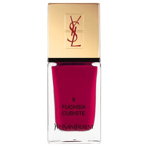 ysl la laque swatches rouge fuchsia cubiste